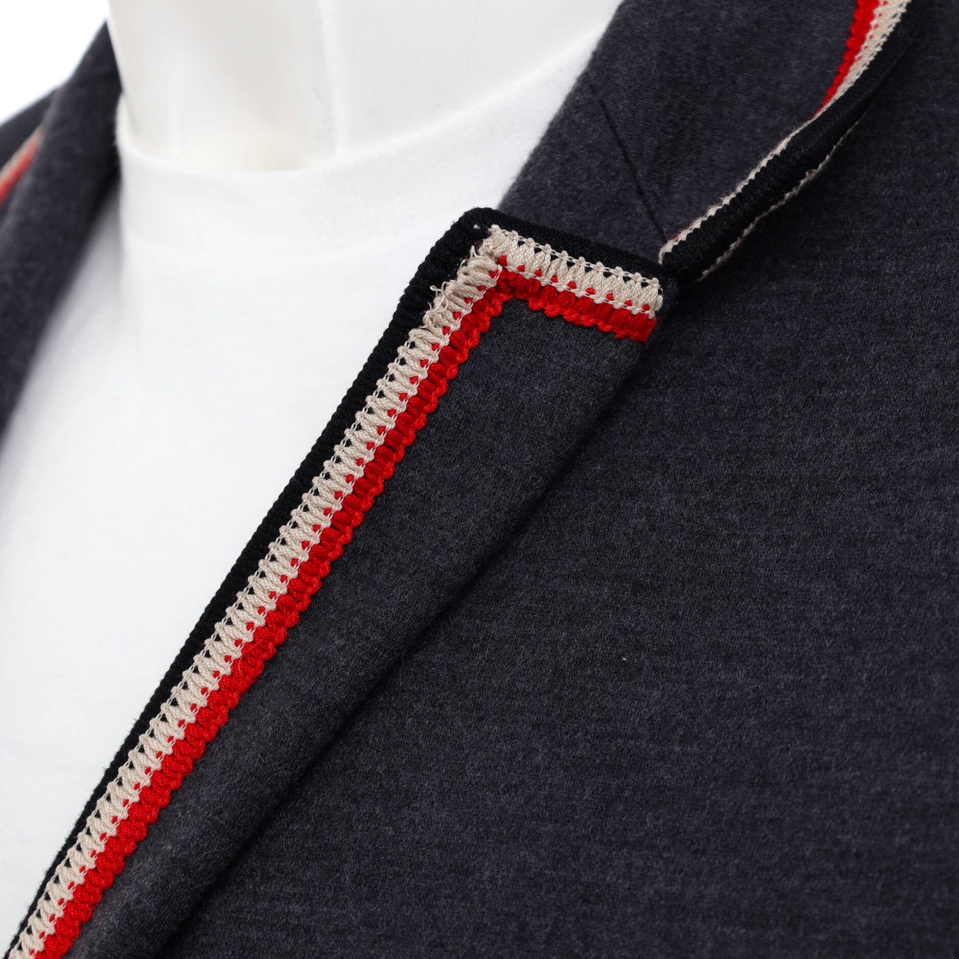 Men's Button Up Blazer Wool with Embroidered Detail