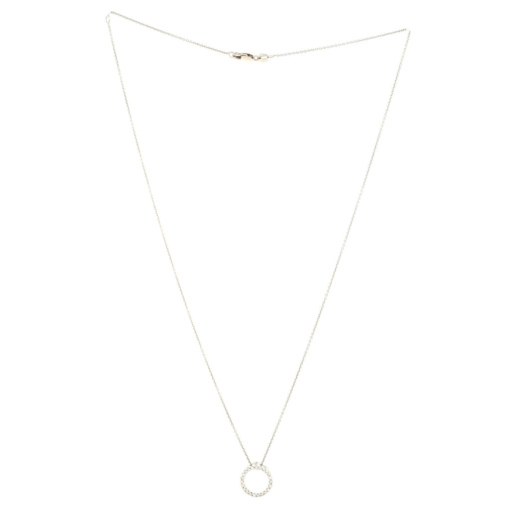 Tiny Treasures Circle Pendant Necklace 18K White Gold with Diamonds