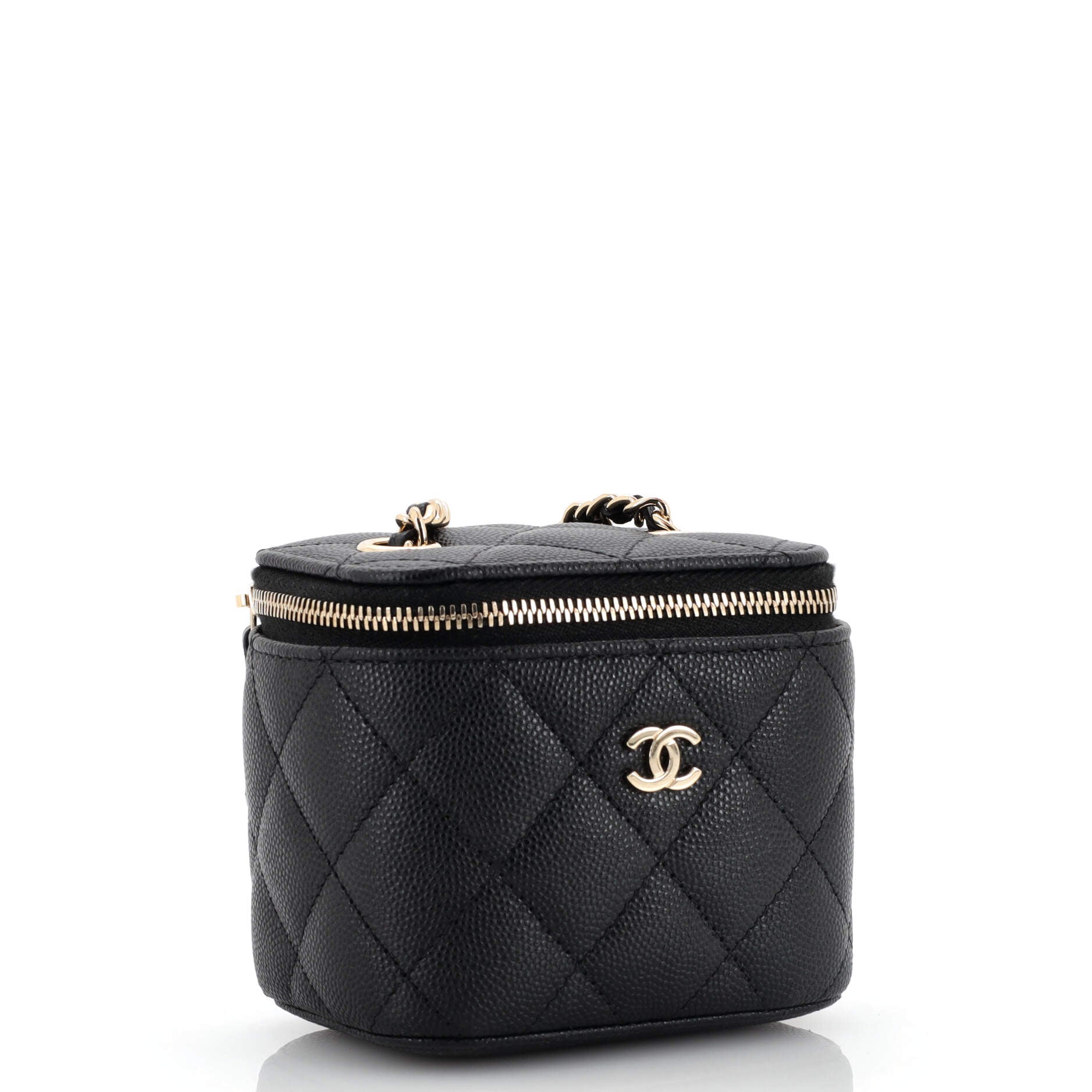 Classic Vanity Case with Chain Quilted Caviar Mini