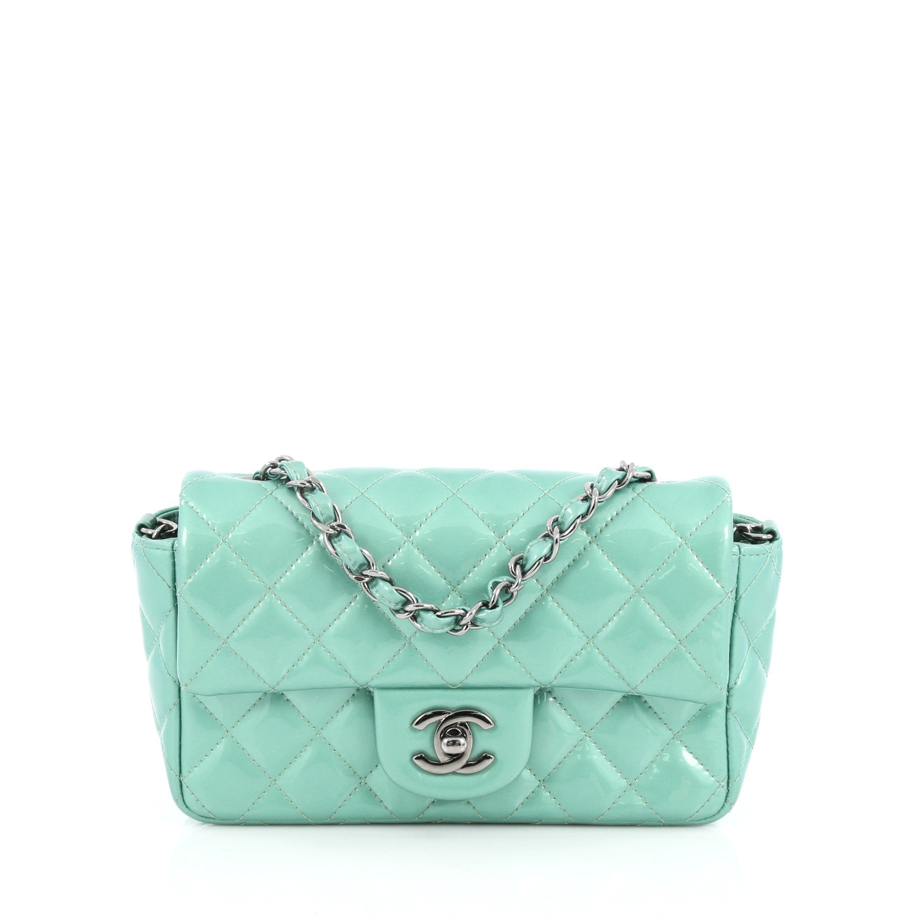 Classic Single Flap Bag Quilted Patent Mini
