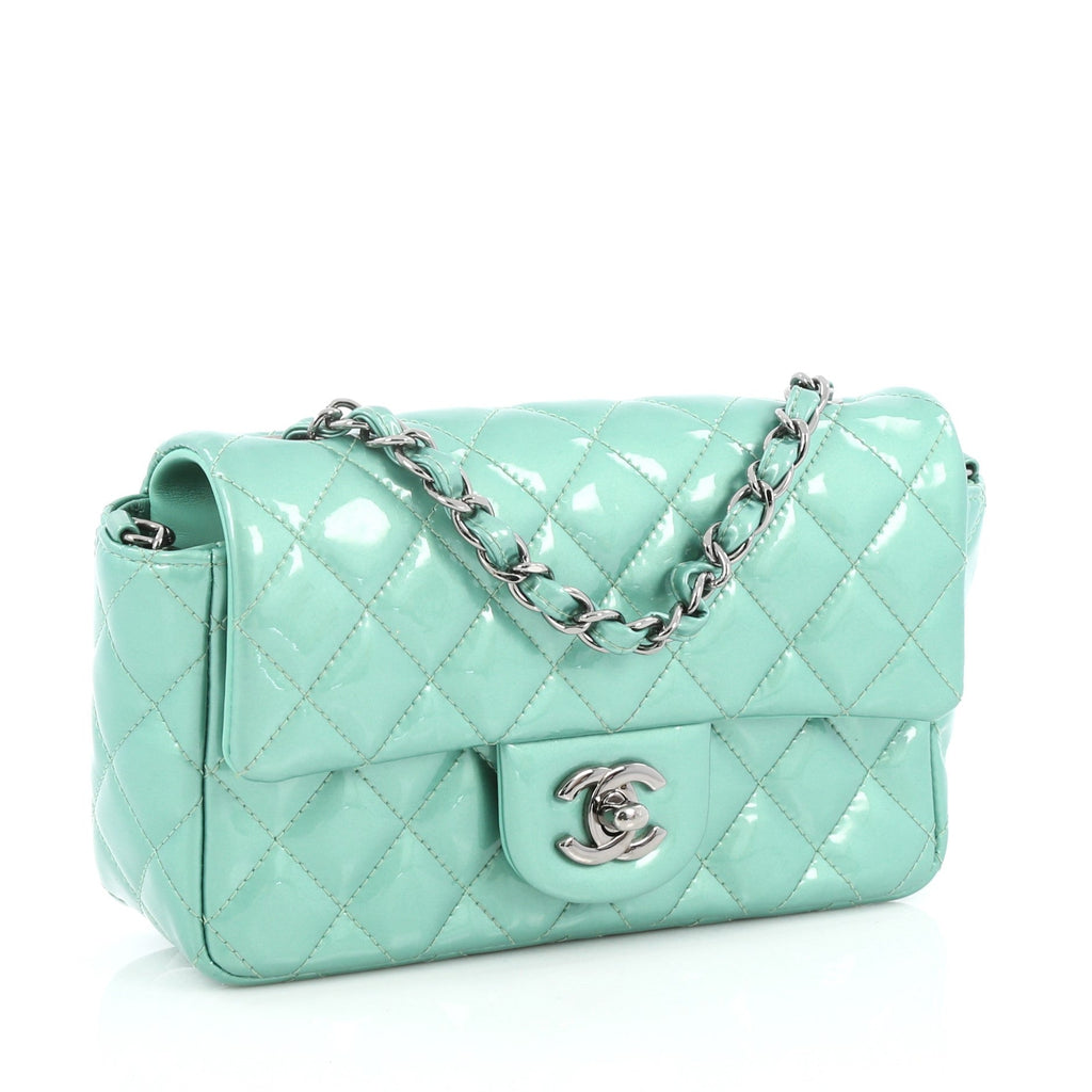 Classic Single Flap Bag Quilted Patent Mini