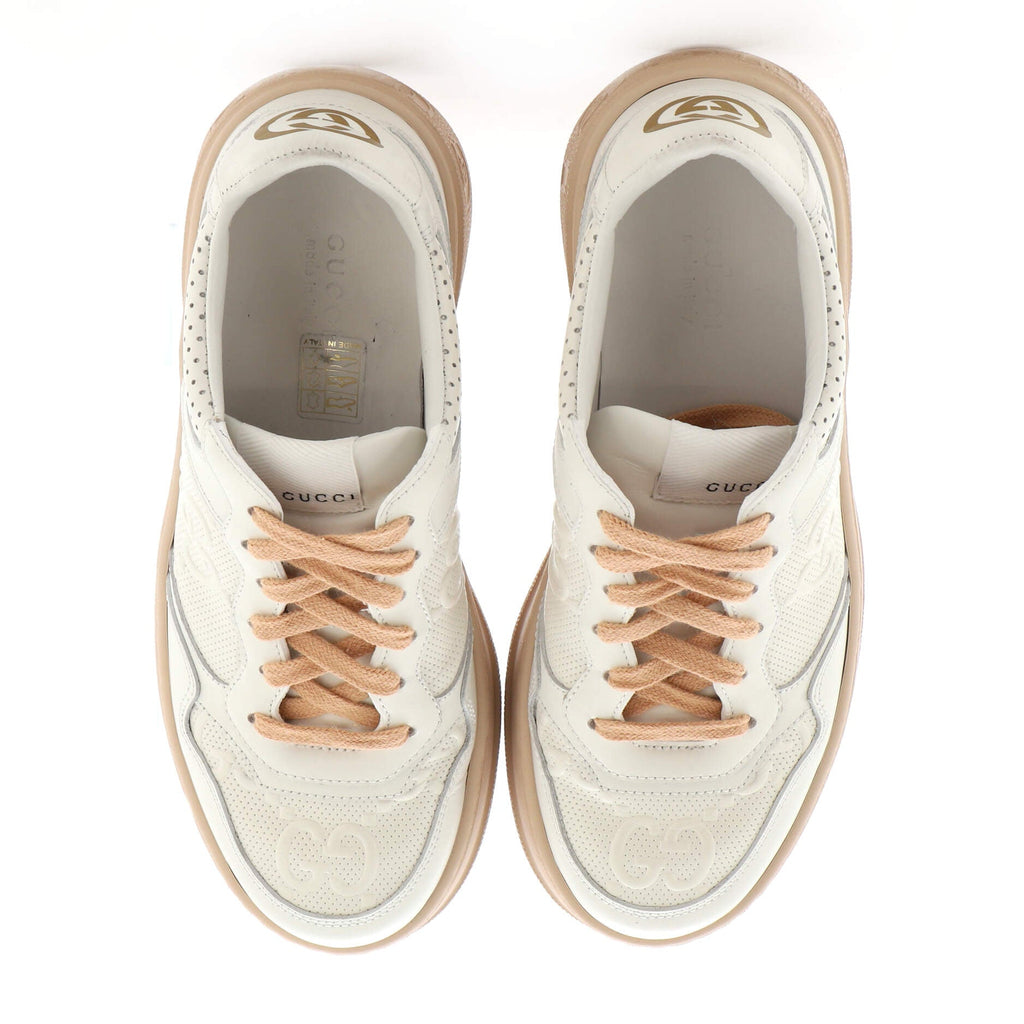 Women's Logo Sneakers GG Embossed Perforated Leather