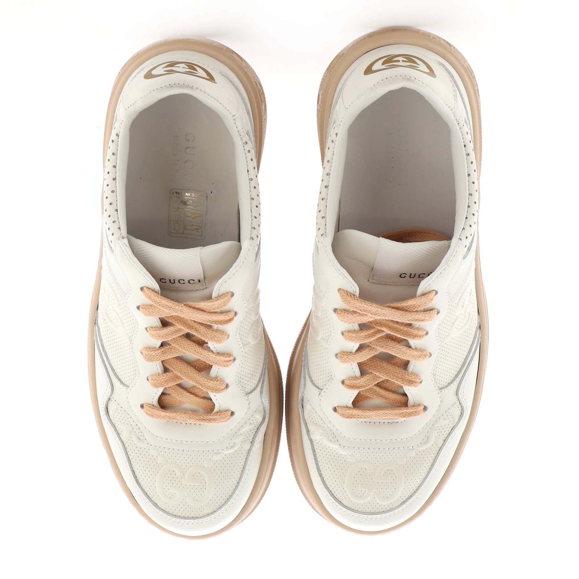 Women's Logo Sneakers GG Embossed Perforated Leather