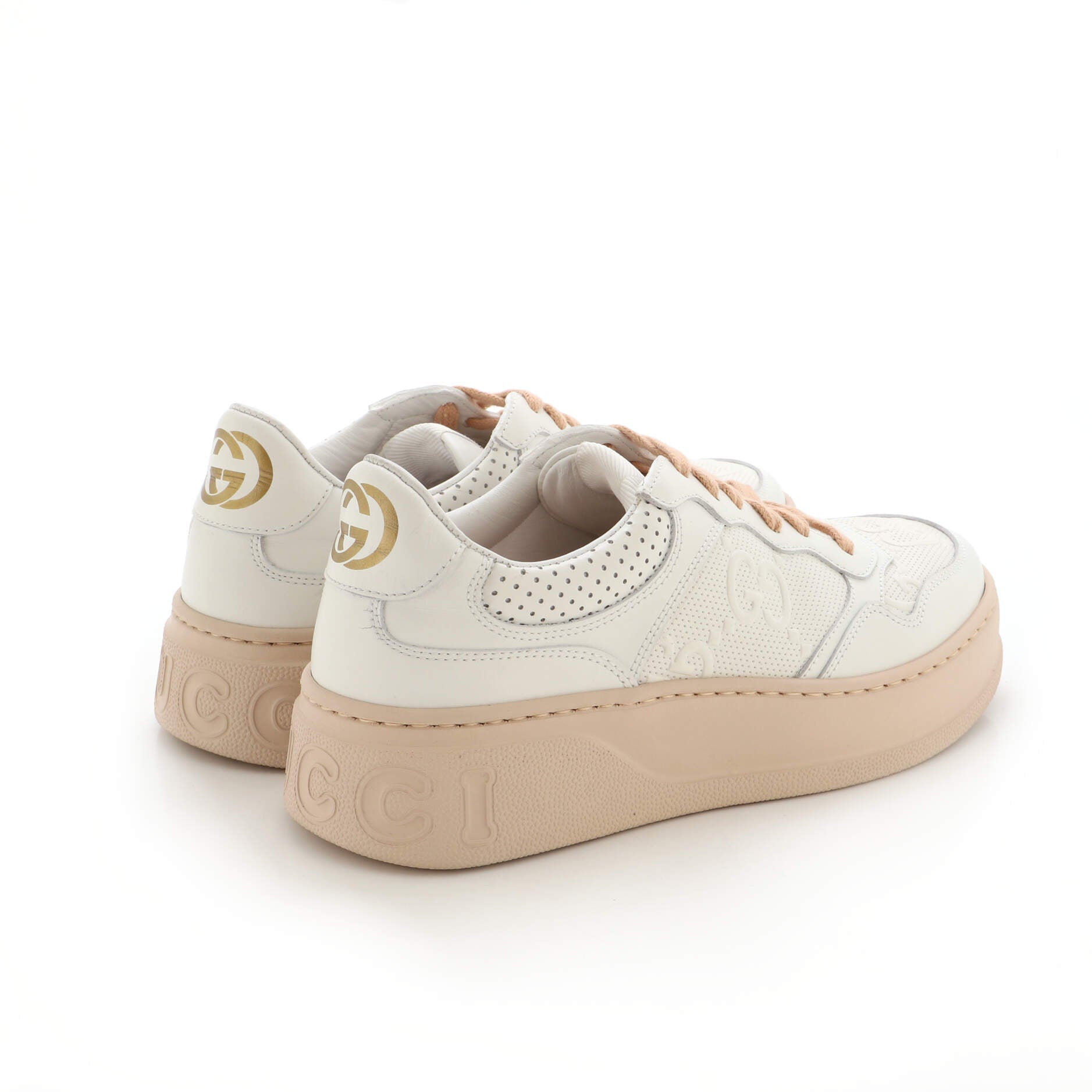 Women's Logo Sneakers GG Embossed Perforated Leather