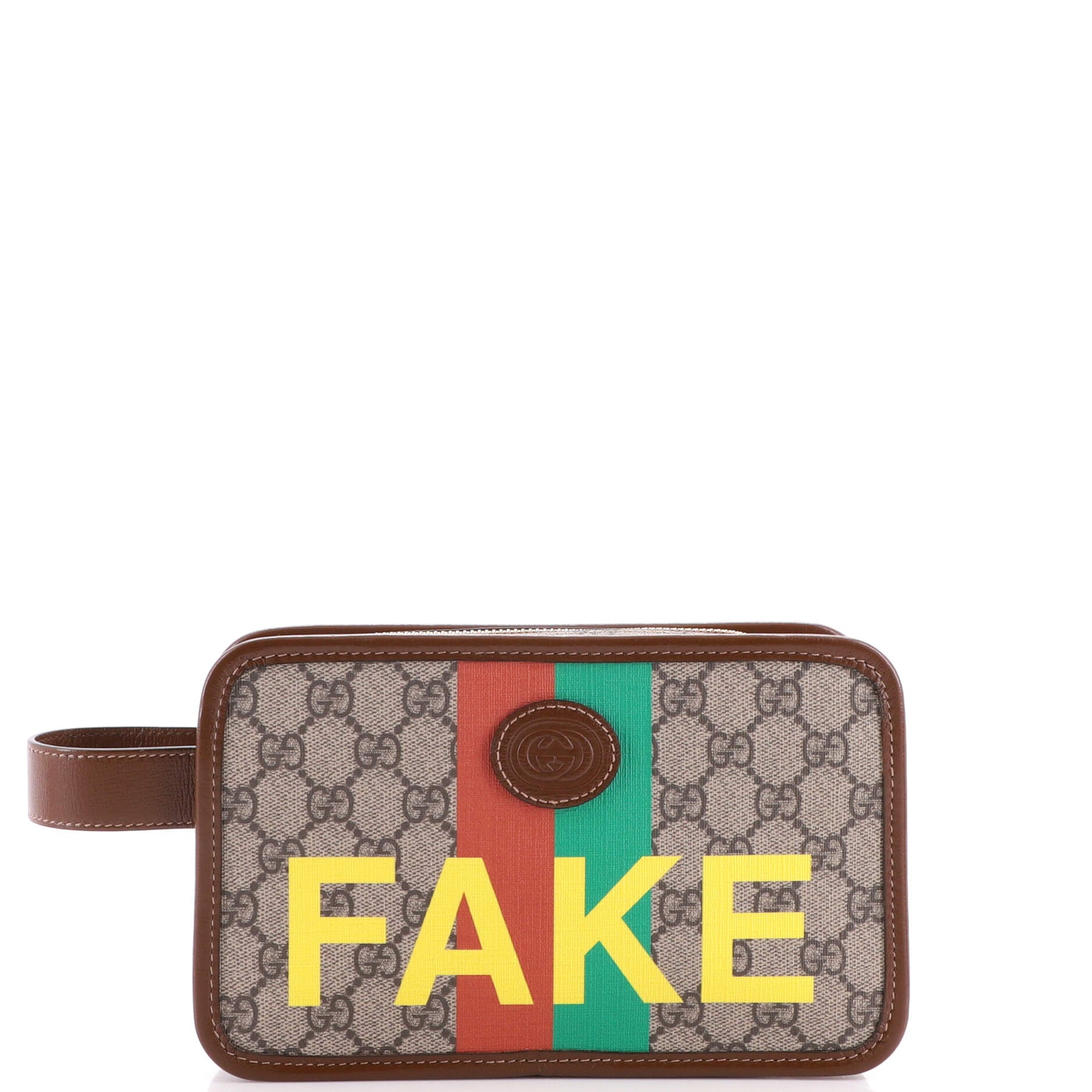 Fake/Not Cosmetic Case Printed GG Coated Canvas