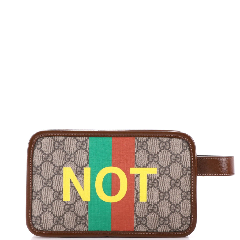 Fake/Not Cosmetic Case Printed GG Coated Canvas