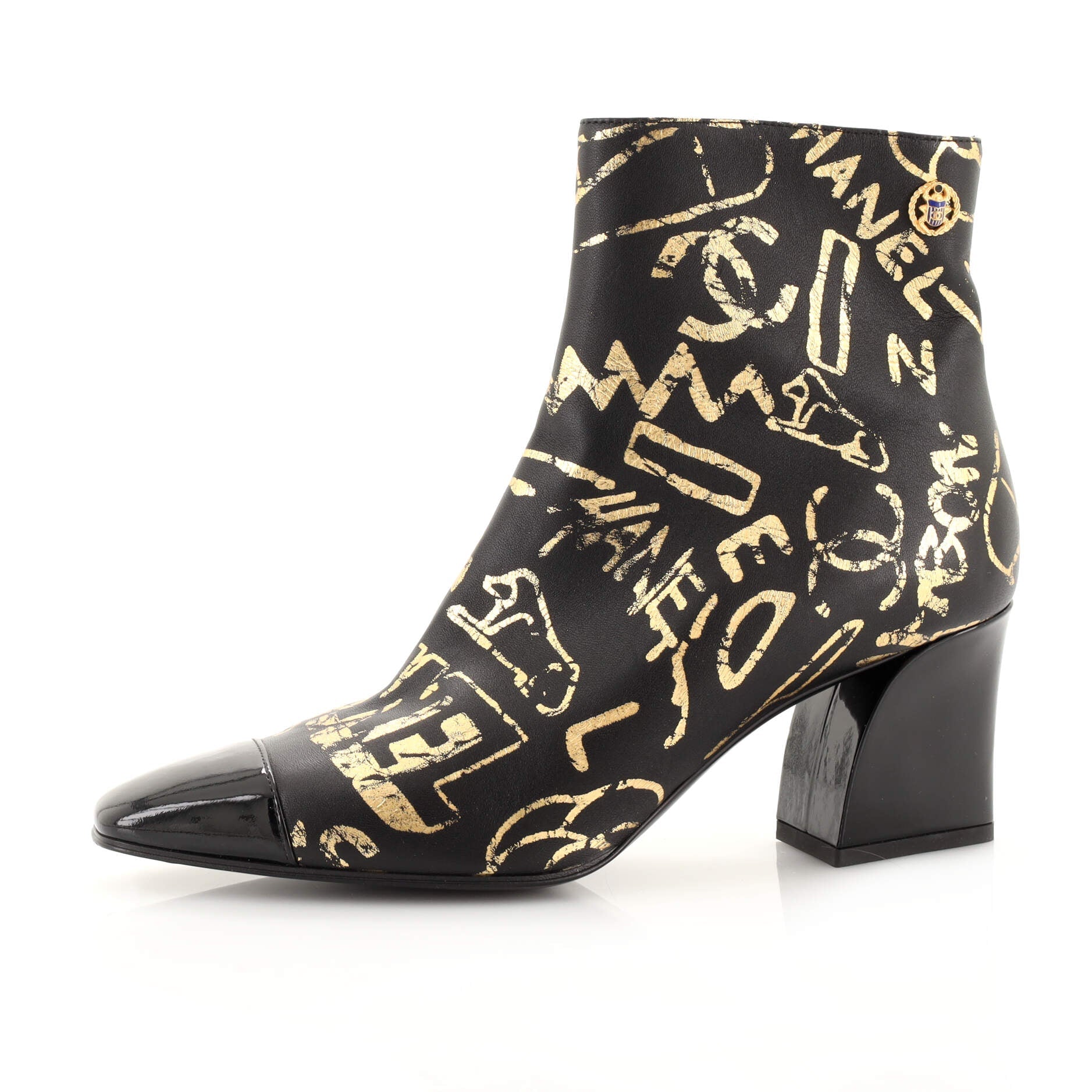 Women's Paris-New York Graffiti Ankle Boots Printed Leather