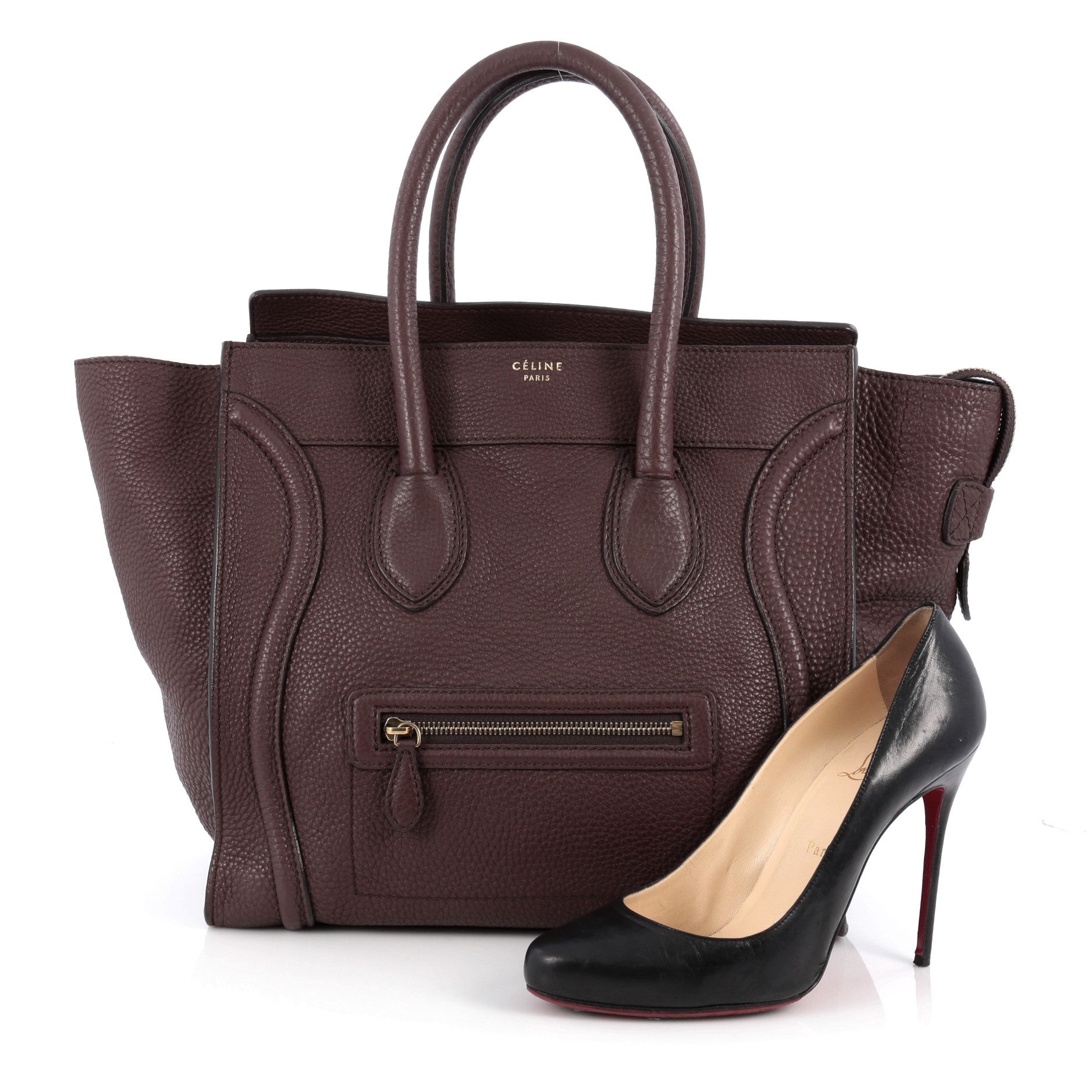 Luggage Handbag Grainy Leather Mini
