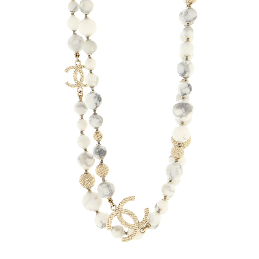 CC Long Necklace Magnesite and Metal