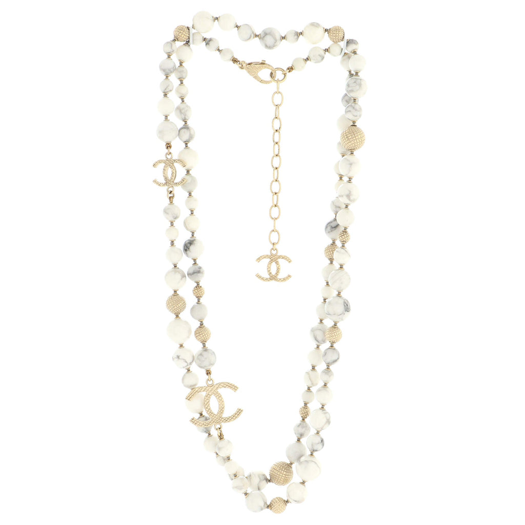CC Long Necklace Magnesite and Metal