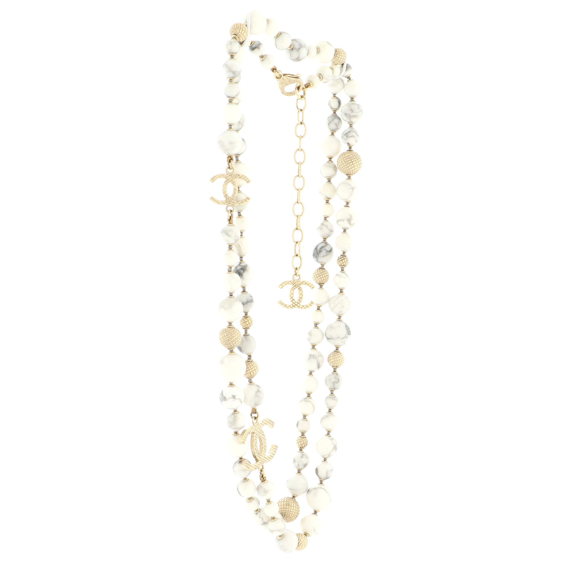 CC Long Necklace Magnesite and Metal