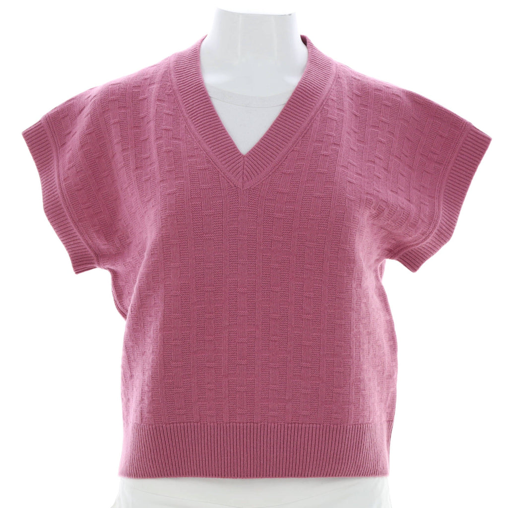 Women's H V-Neck Short Sleeve Sweater Wool