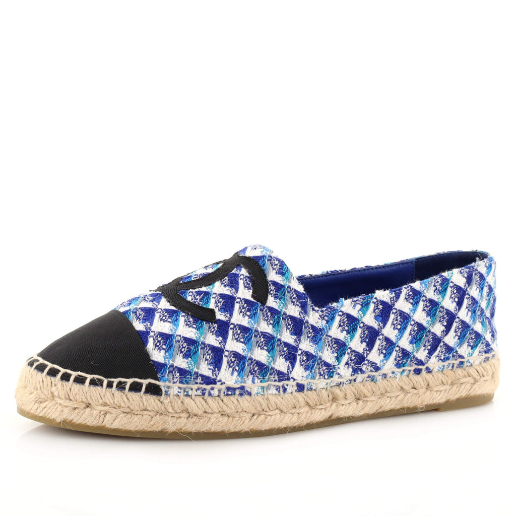 Women's CC Cap Toe Espadrilles Tweed with Grosgrain