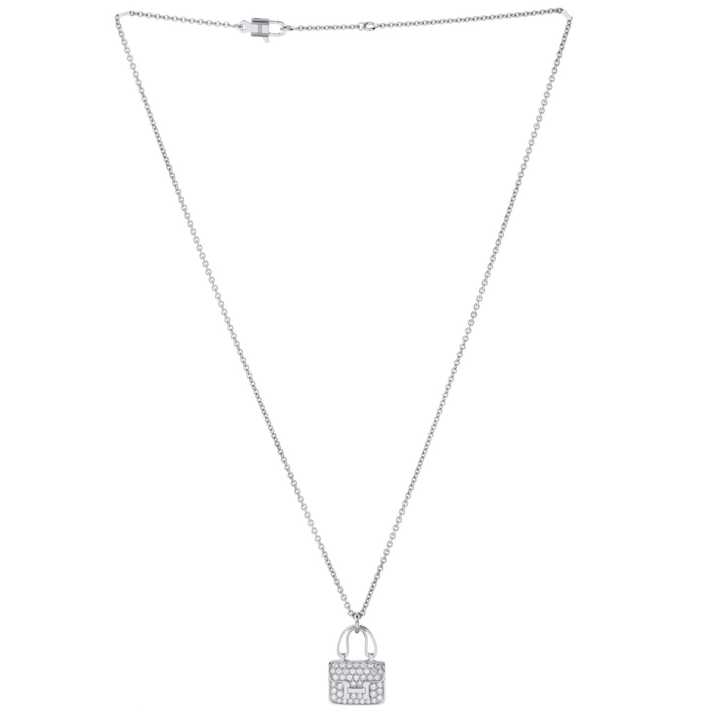 Amulettes Constance Pendant NM Necklace 18K White Gold and Diamonds