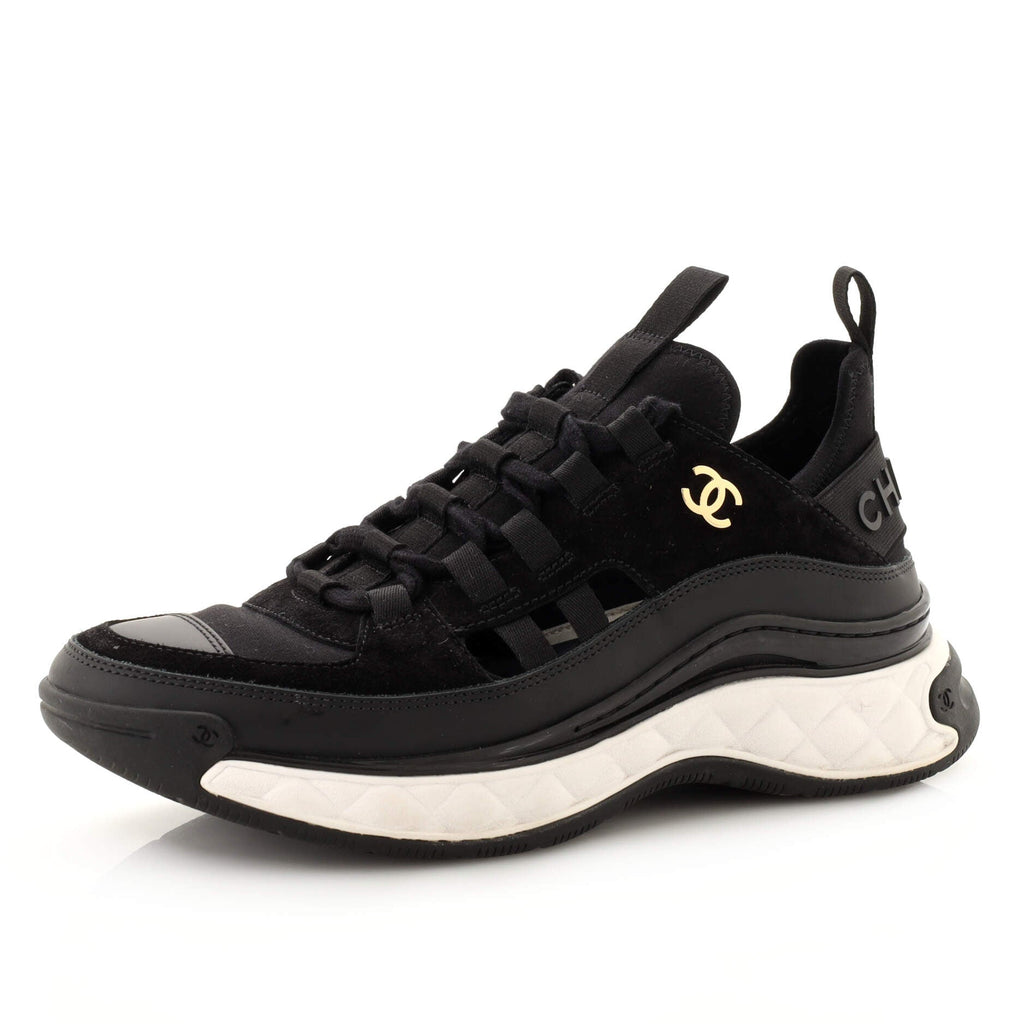 Women's CC Cap Toe Logo Sneakers Leather and Mixed Fibers