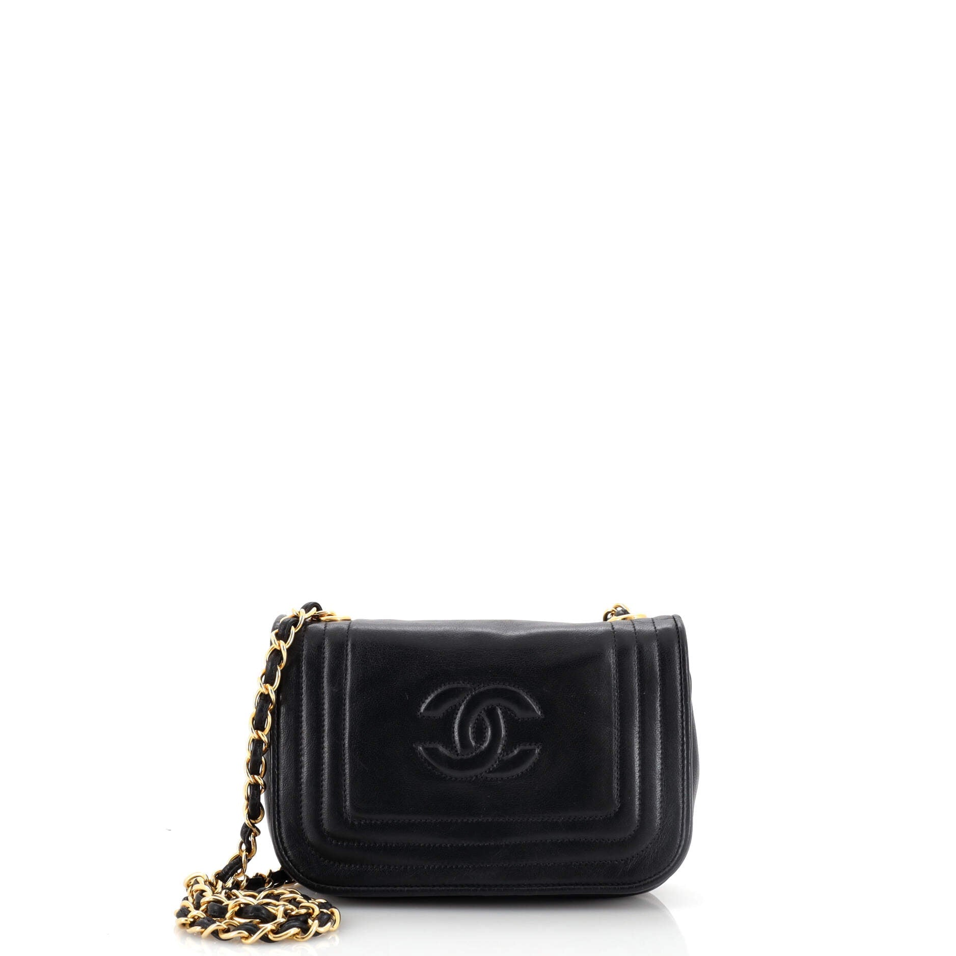 Vintage CC Stitch Flap Bag Leather Mini