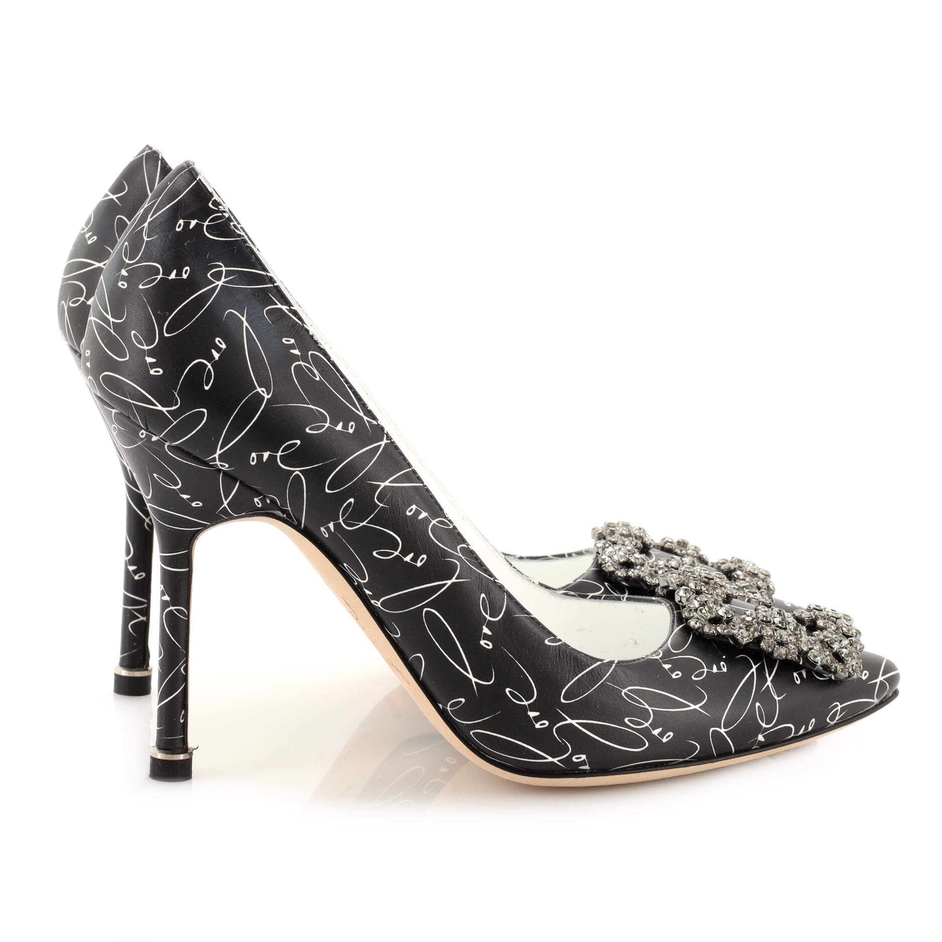 Women's Hangisi Buckle Pumps Printed Leather 105