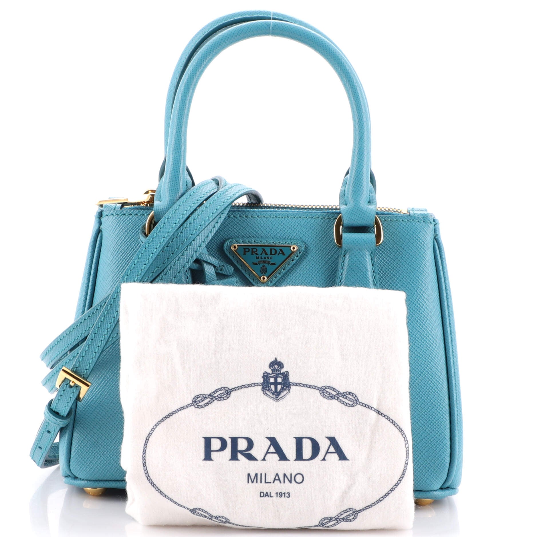 Galleria Double Zip Tote Saffiano Leather Mini