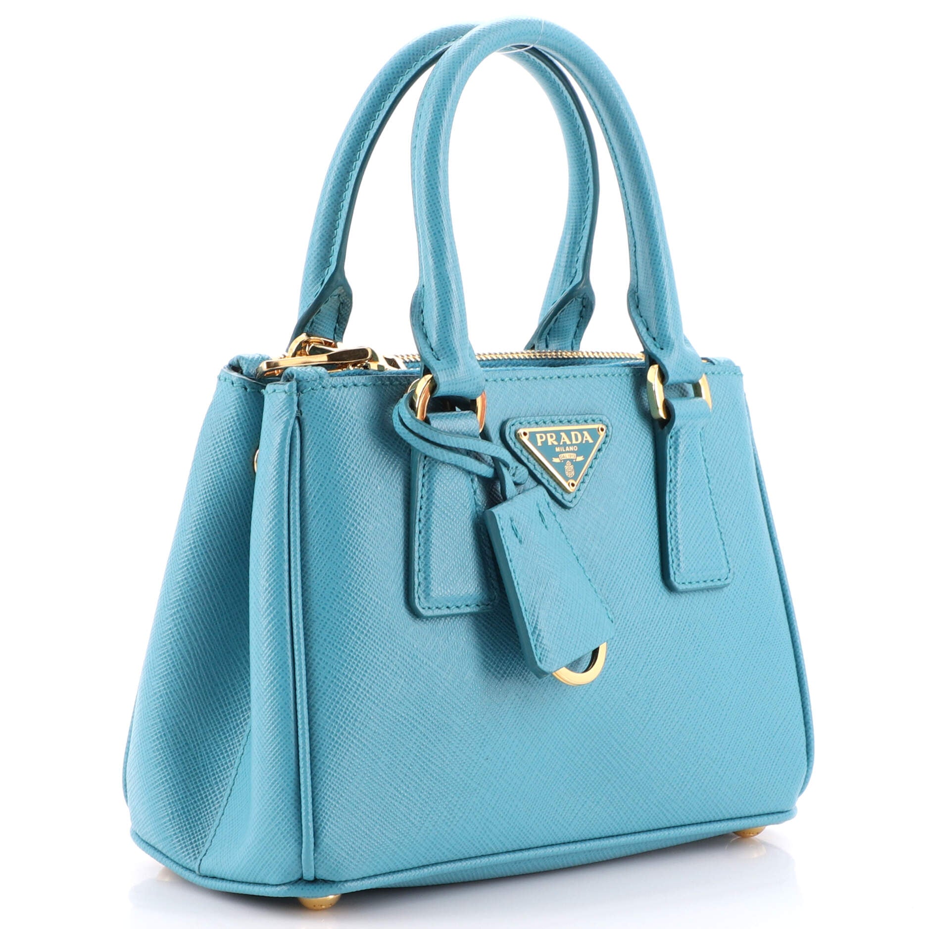 Galleria Double Zip Tote Saffiano Leather Mini