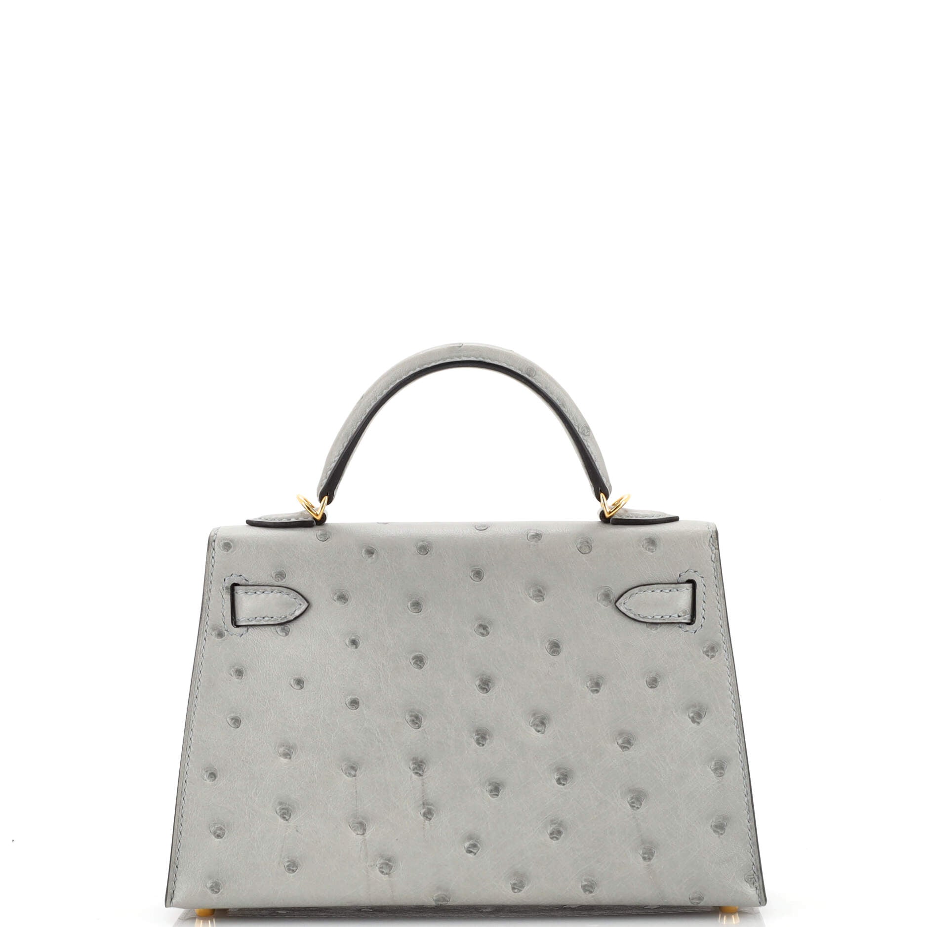 Kelly Mini II Bag Bleu Glacier Ostrich with Gold Hardware 20