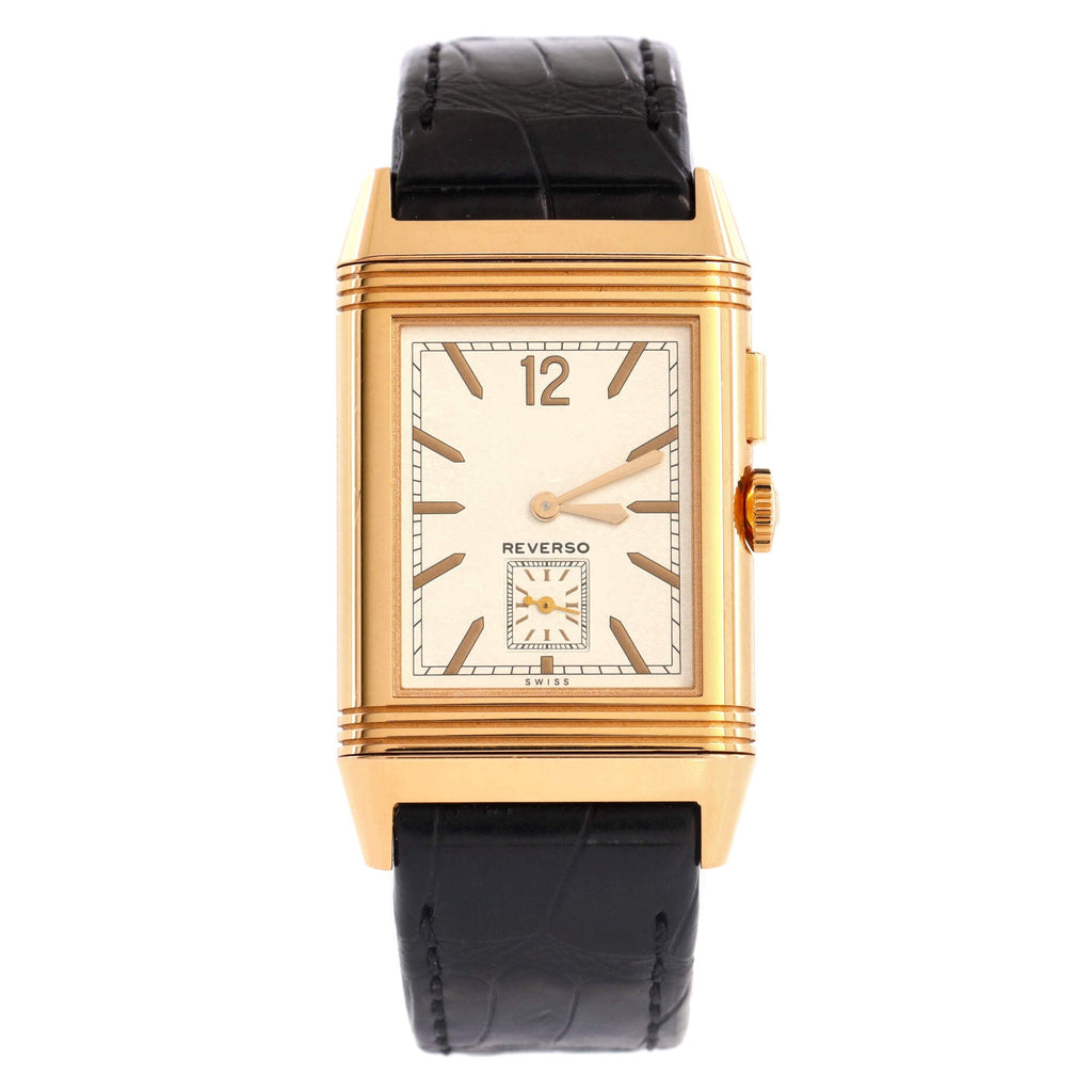 Reverso Grande Duoface Manual Watch Rose Gold and Alligator 27