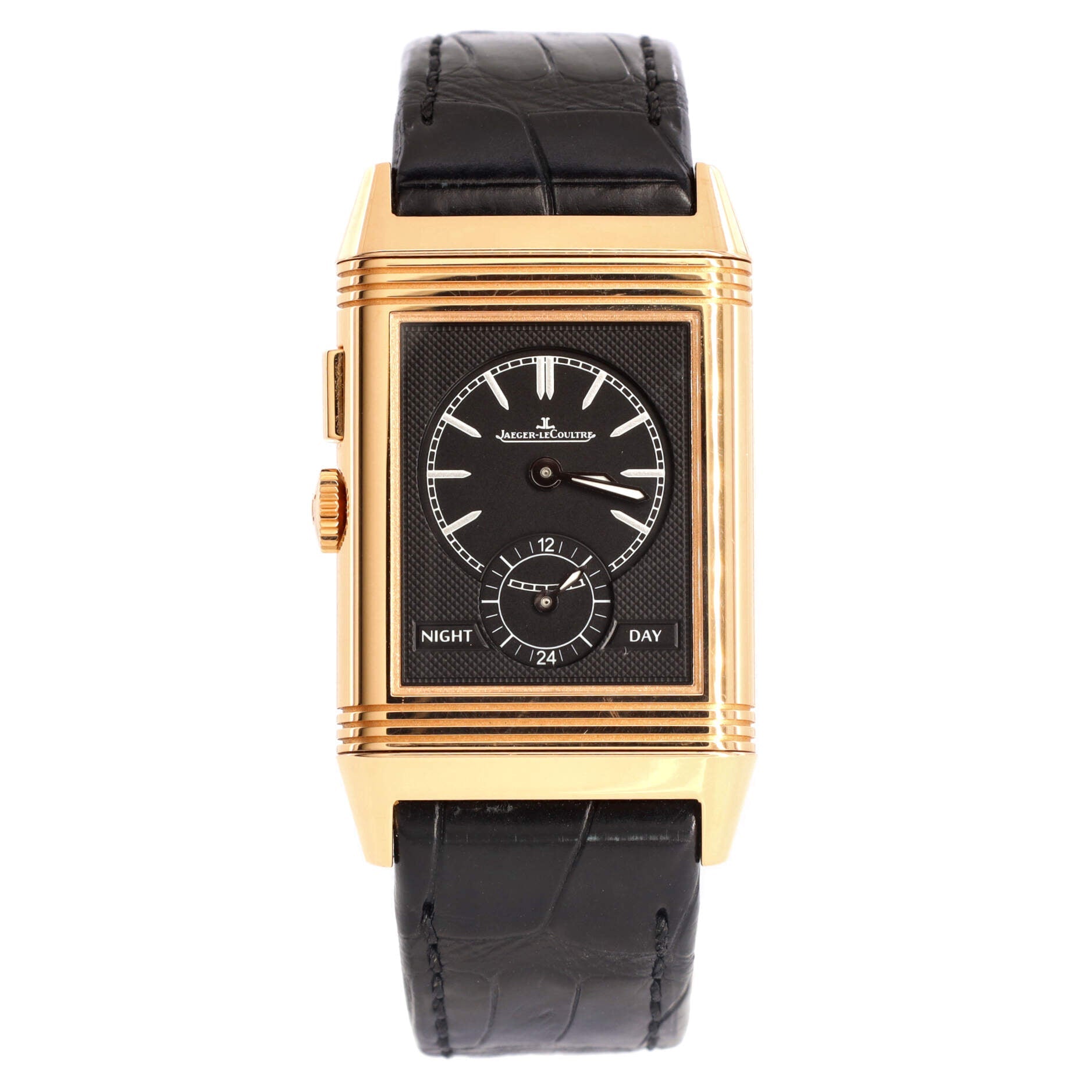 Reverso Grande Duoface Manual Watch Rose Gold and Alligator 27