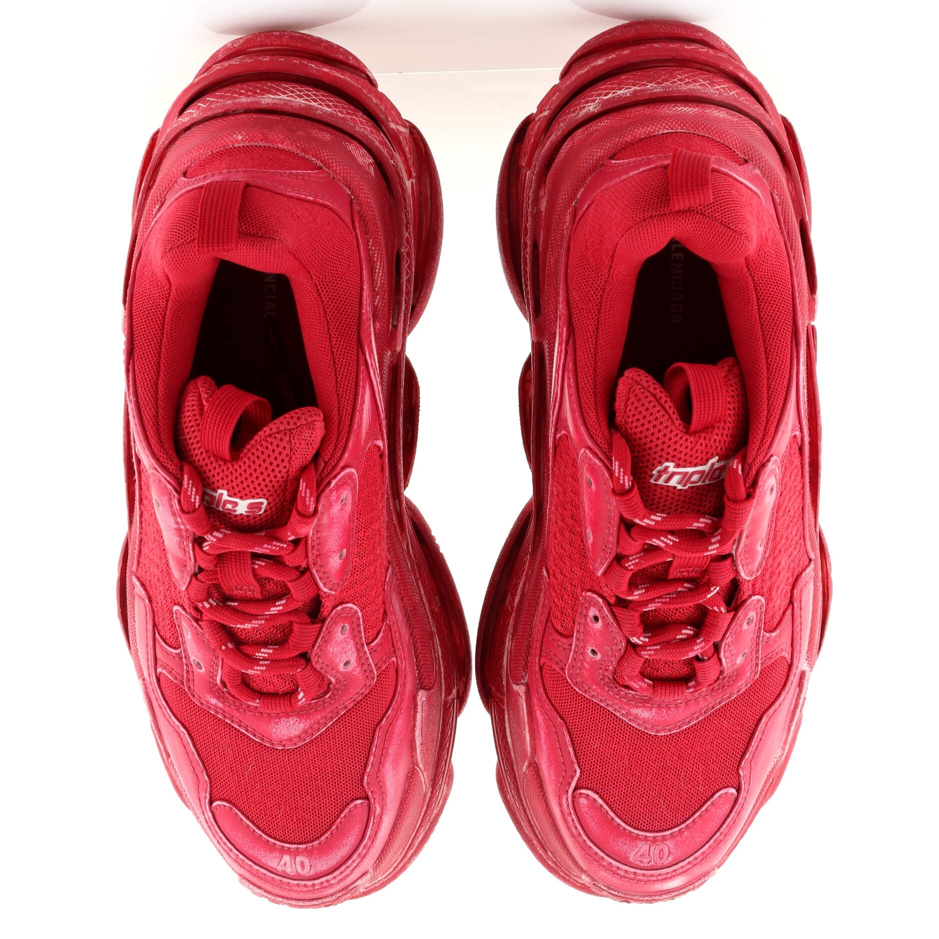 Women's Triple S Sneakers Fabric and Mesh with Leather