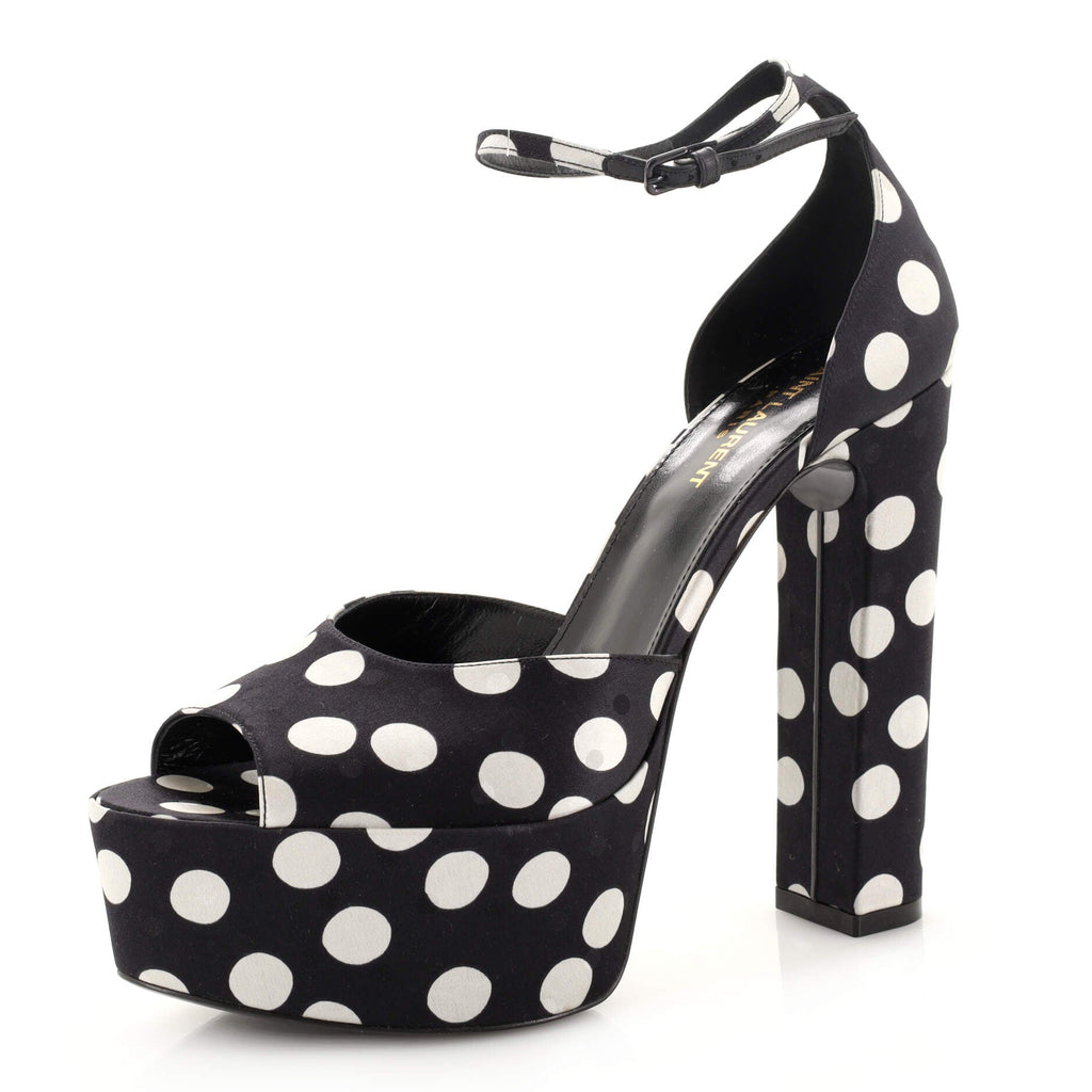 Women's Jodie Platform Heeled Sandals Printed Satin