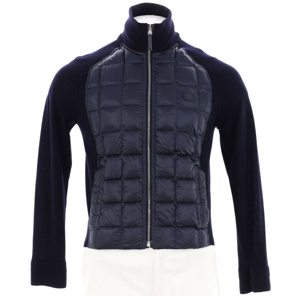 Men's Panelled Zip-Up Puffer Jacket Quilted Nylon Blend with Down