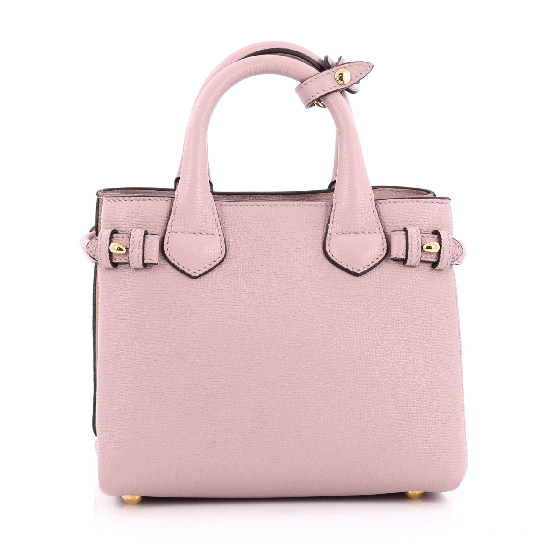 Banner Convertible Tote Leather and House Check Canvas Mini