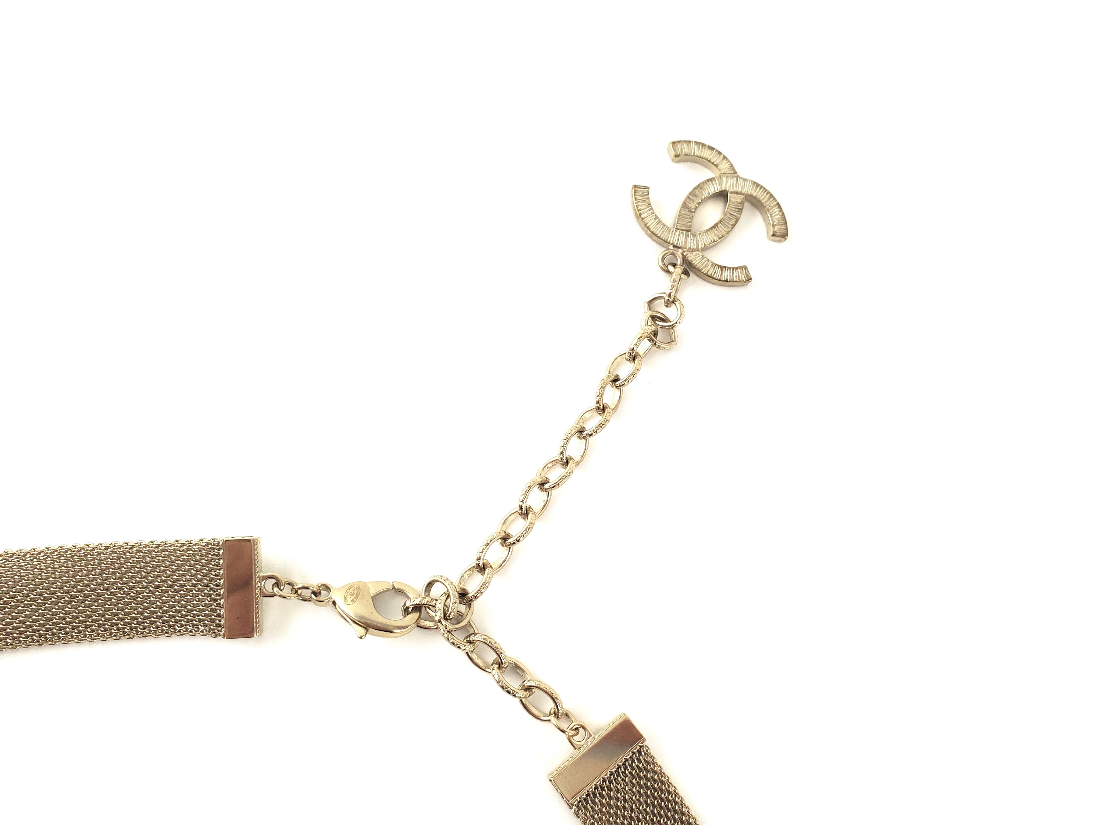 Chanel 2017 Fancy Light Gold Chain Logo Hip Belt 80