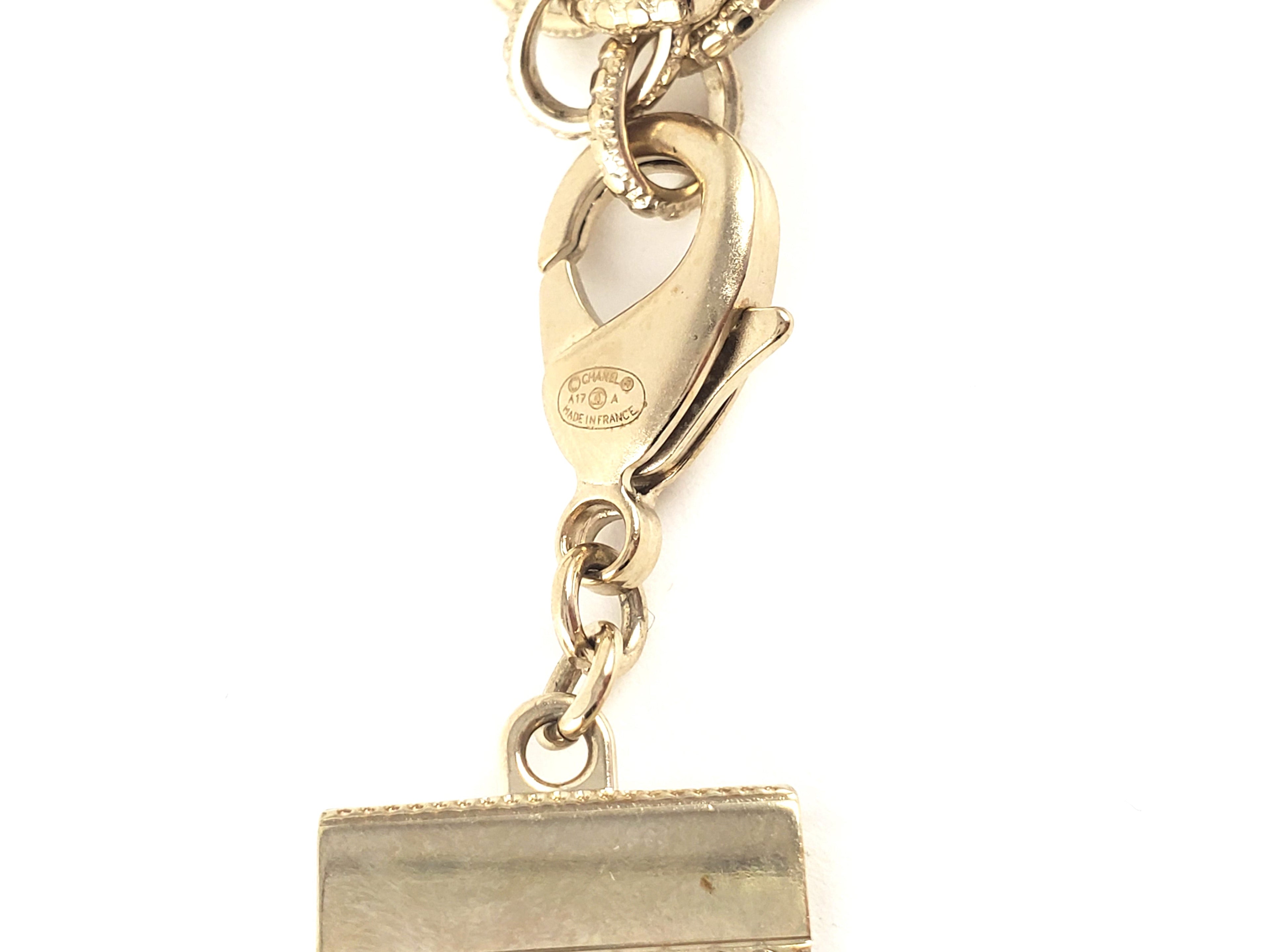 Chanel 2017 Fancy Light Gold Chain Logo Hip Belt 80