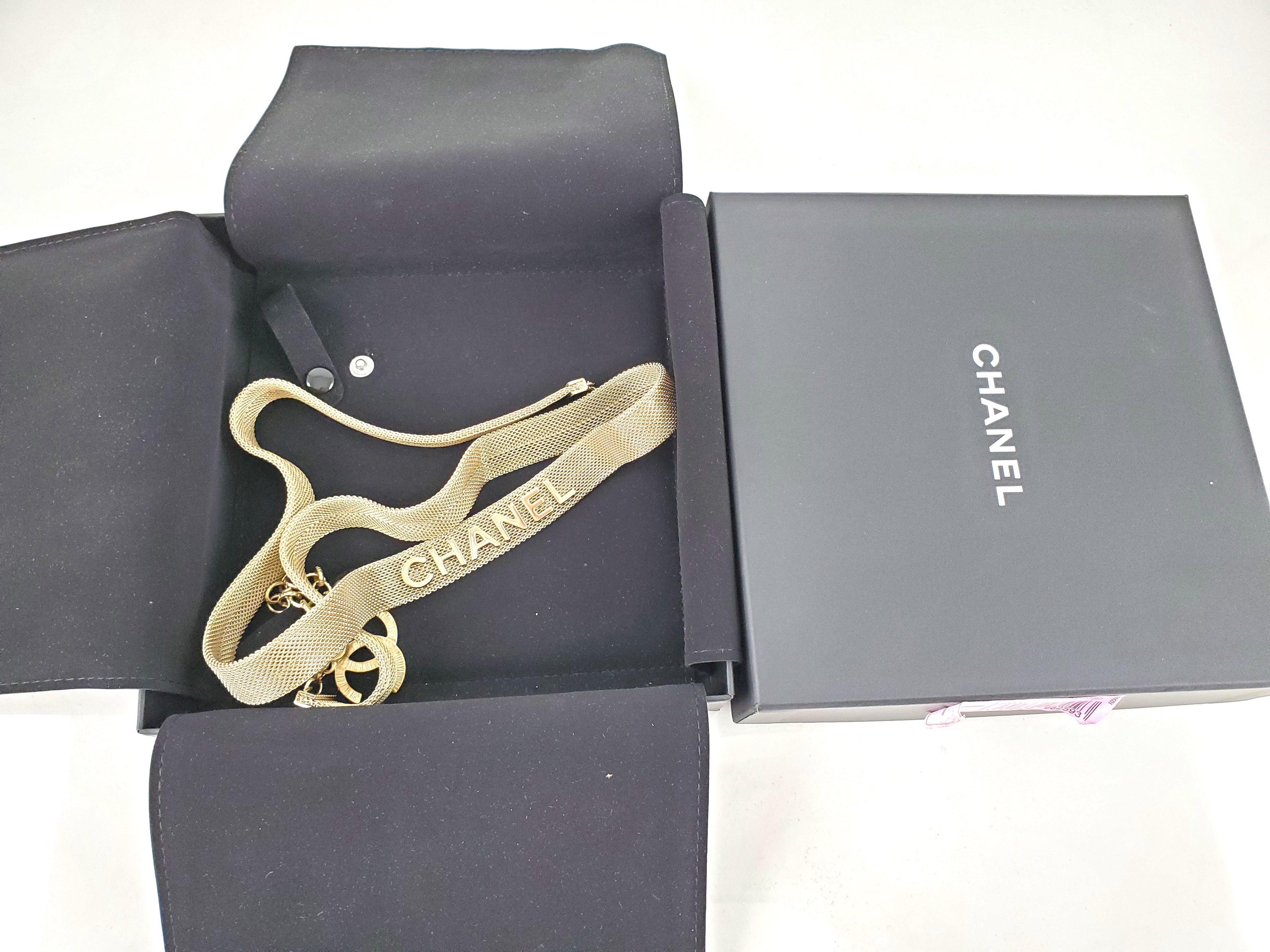 Chanel 17A Fancy Chain Logo Hip Belt 80