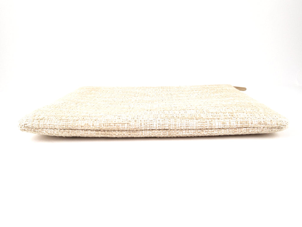 Chanel Large Deauville O-Case Woven Clutch Laptop Holder