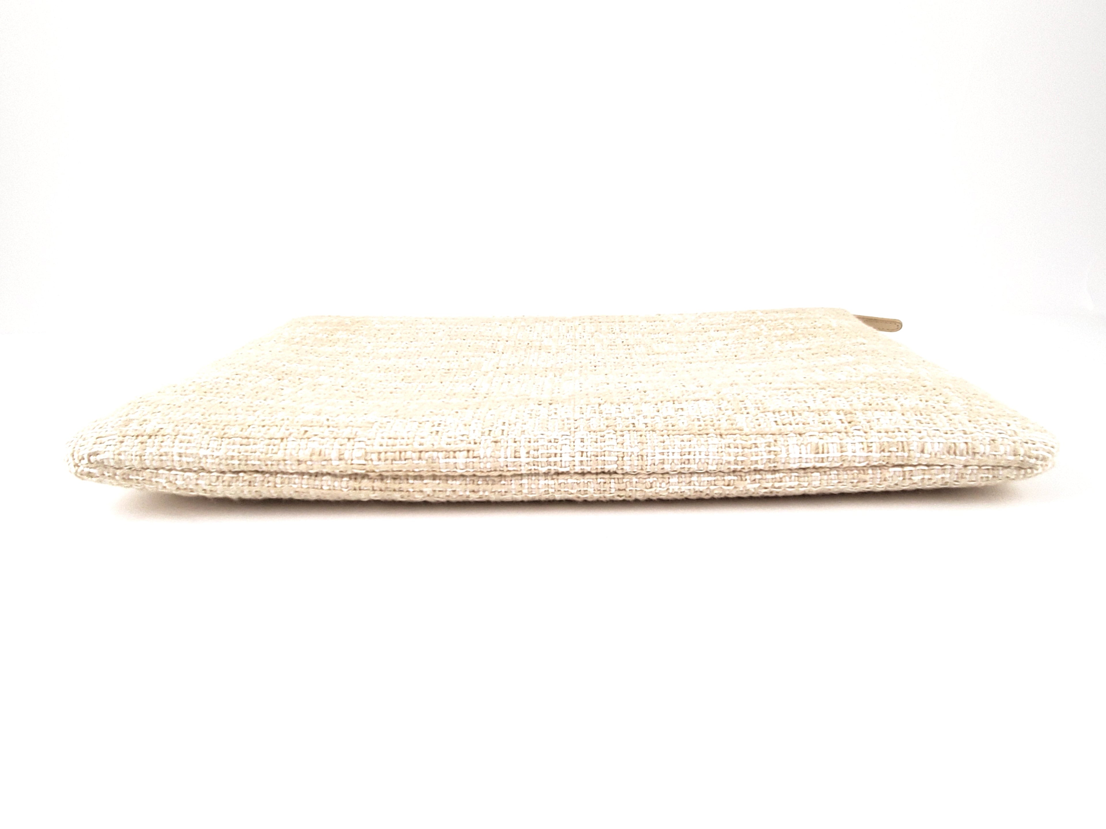 Chanel Large Deauville O-Case Woven Clutch Laptop Holder