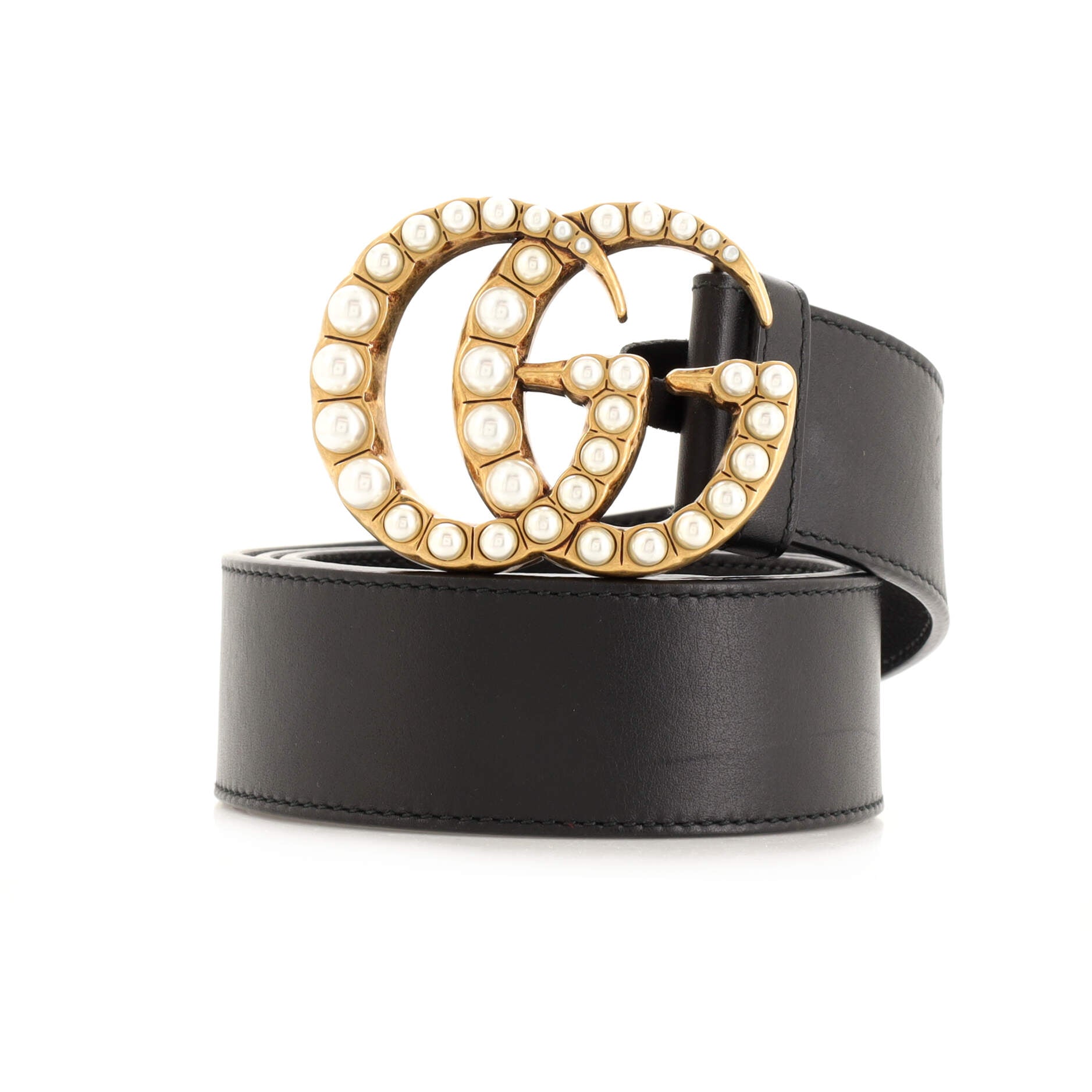Pearly GG Marmont Belt Leather Wide 85