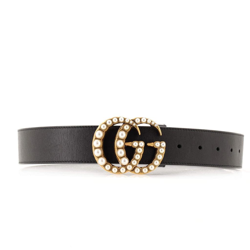 Pearly GG Marmont Belt Leather Wide 85