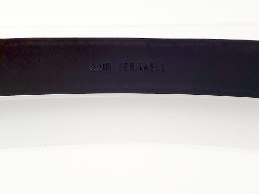 Chanel 2015 So Black Lacquered Patent Skinny CC Logo Belt 90