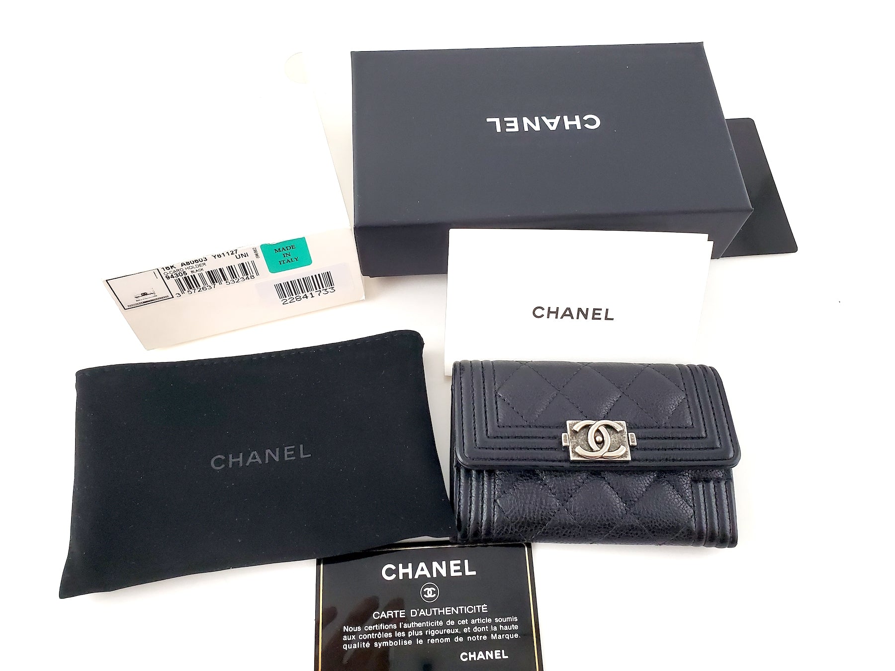 Chanel 2016 Boy Calfskin Leather O  Holder Case