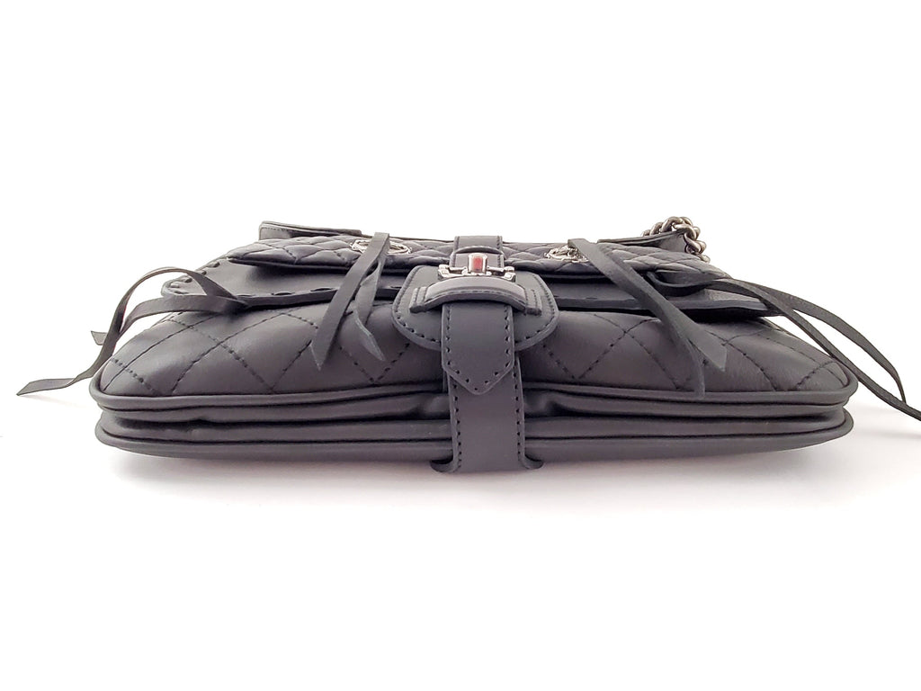 CHANEL Black Paris-Dallas Fringe Saddle Messenger Bag