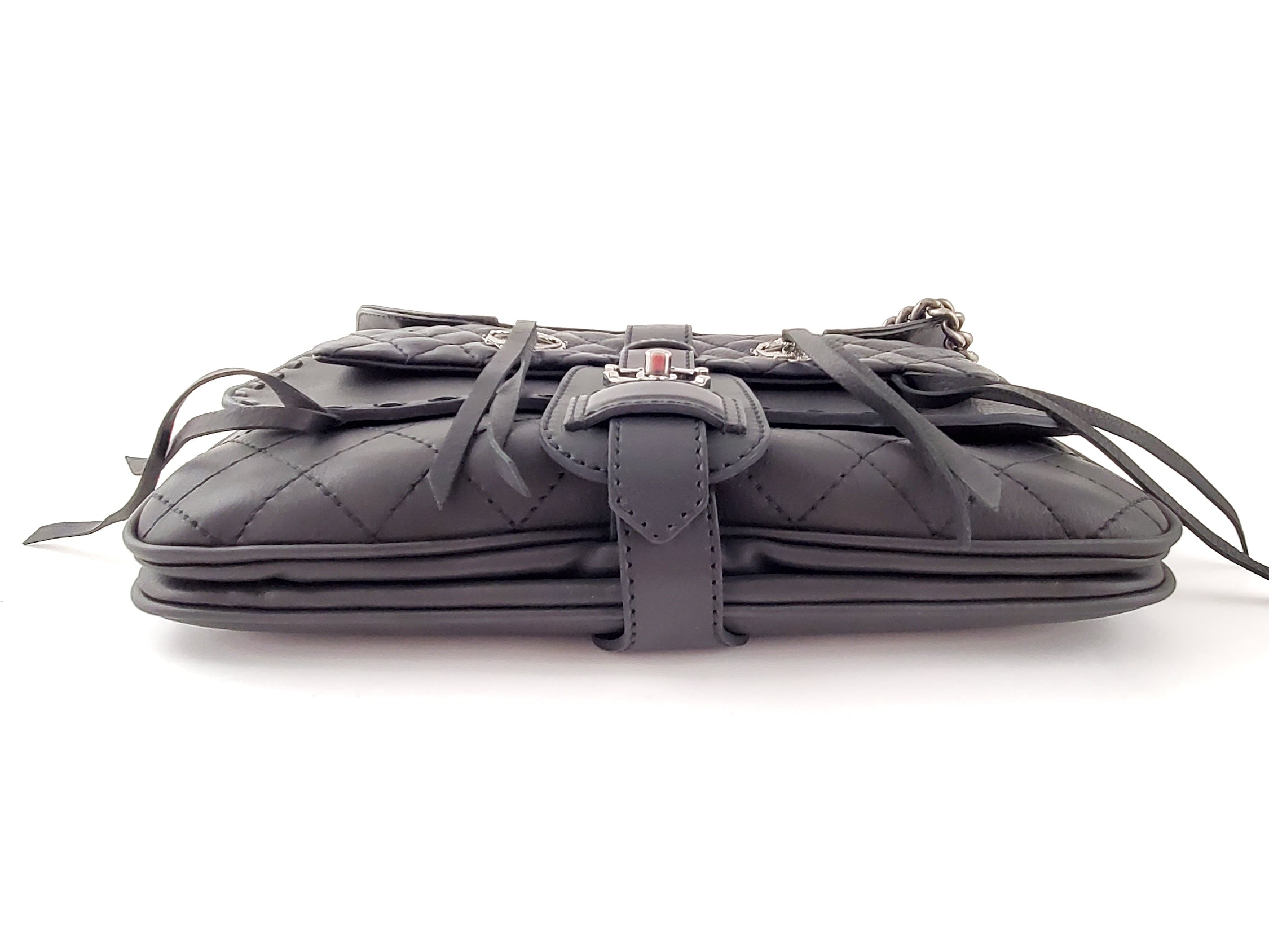 CHANEL Black Paris-Dallas Fringe Saddle Messenger Bag
