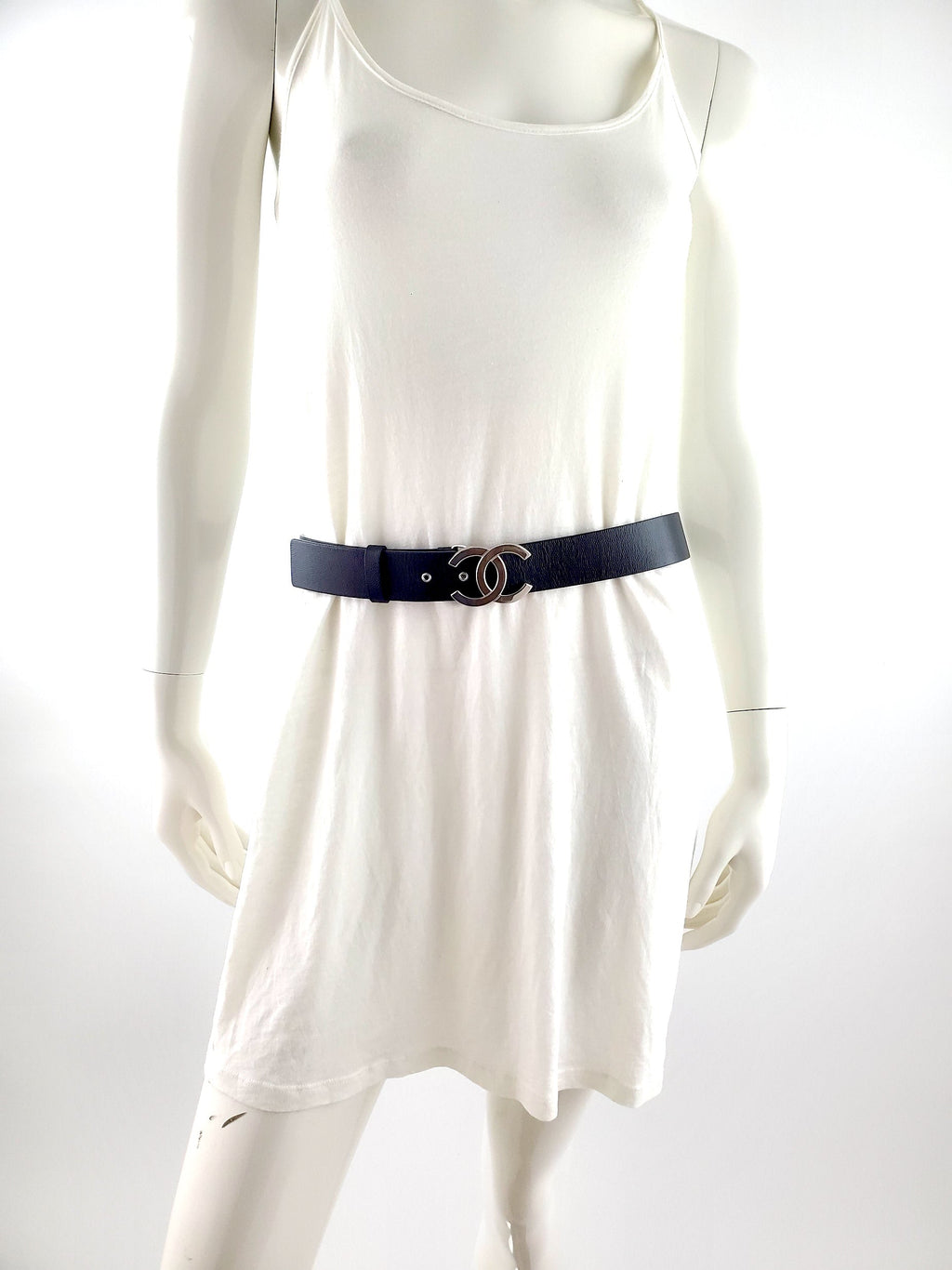 CHANEL 2020 Interlocking CC Logo Leather Belt 85 34