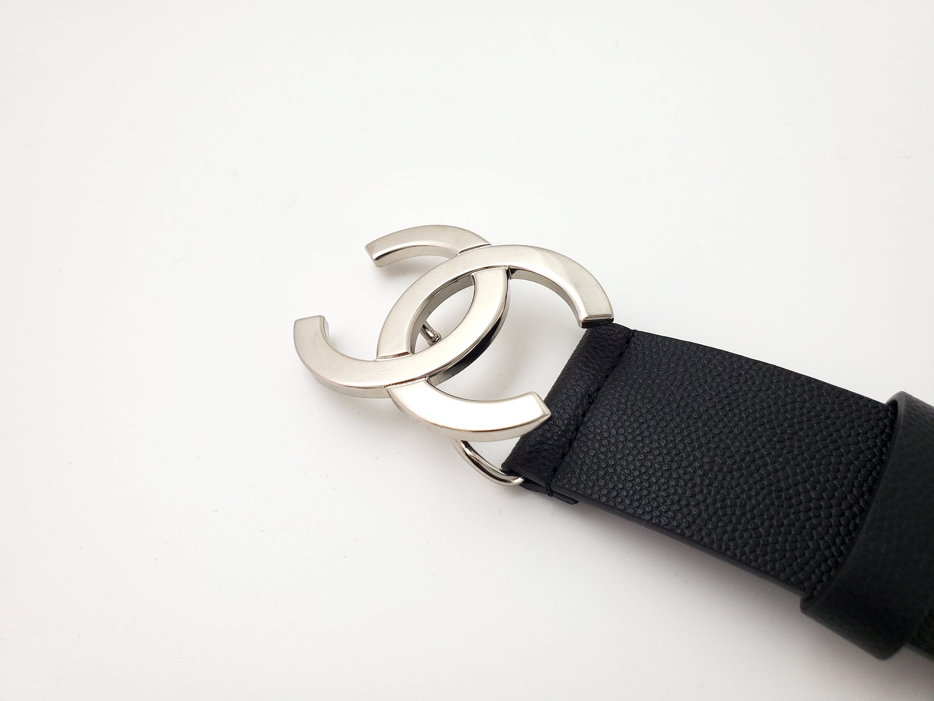 CHANEL 2020 Interlocking CC Logo Leather Belt 85 34