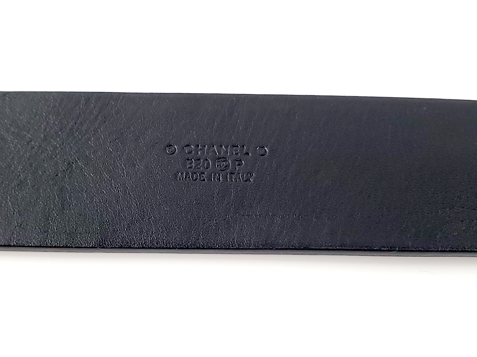 CHANEL 2020 Interlocking CC Logo Leather Belt 85 34