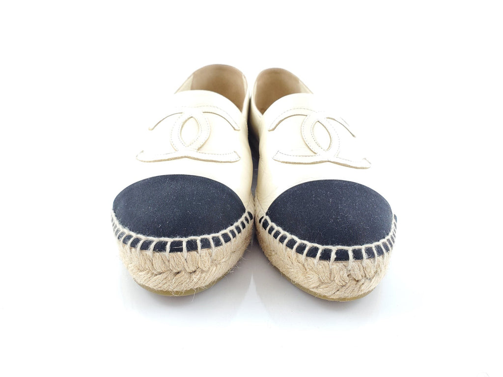 CHANEL Lambskin CC Espadrilles 38