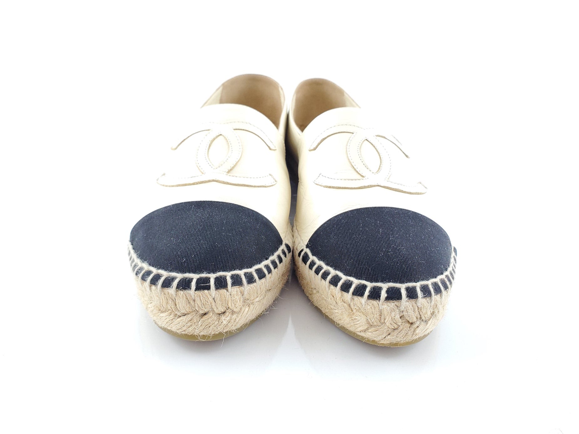CHANEL Lambskin CC Espadrilles 38