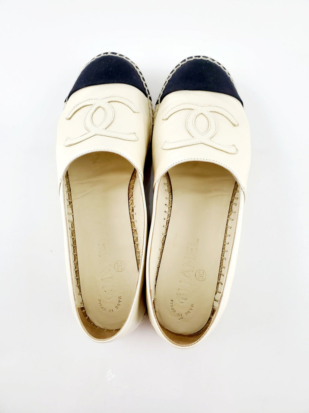 CHANEL Lambskin CC Espadrilles 38