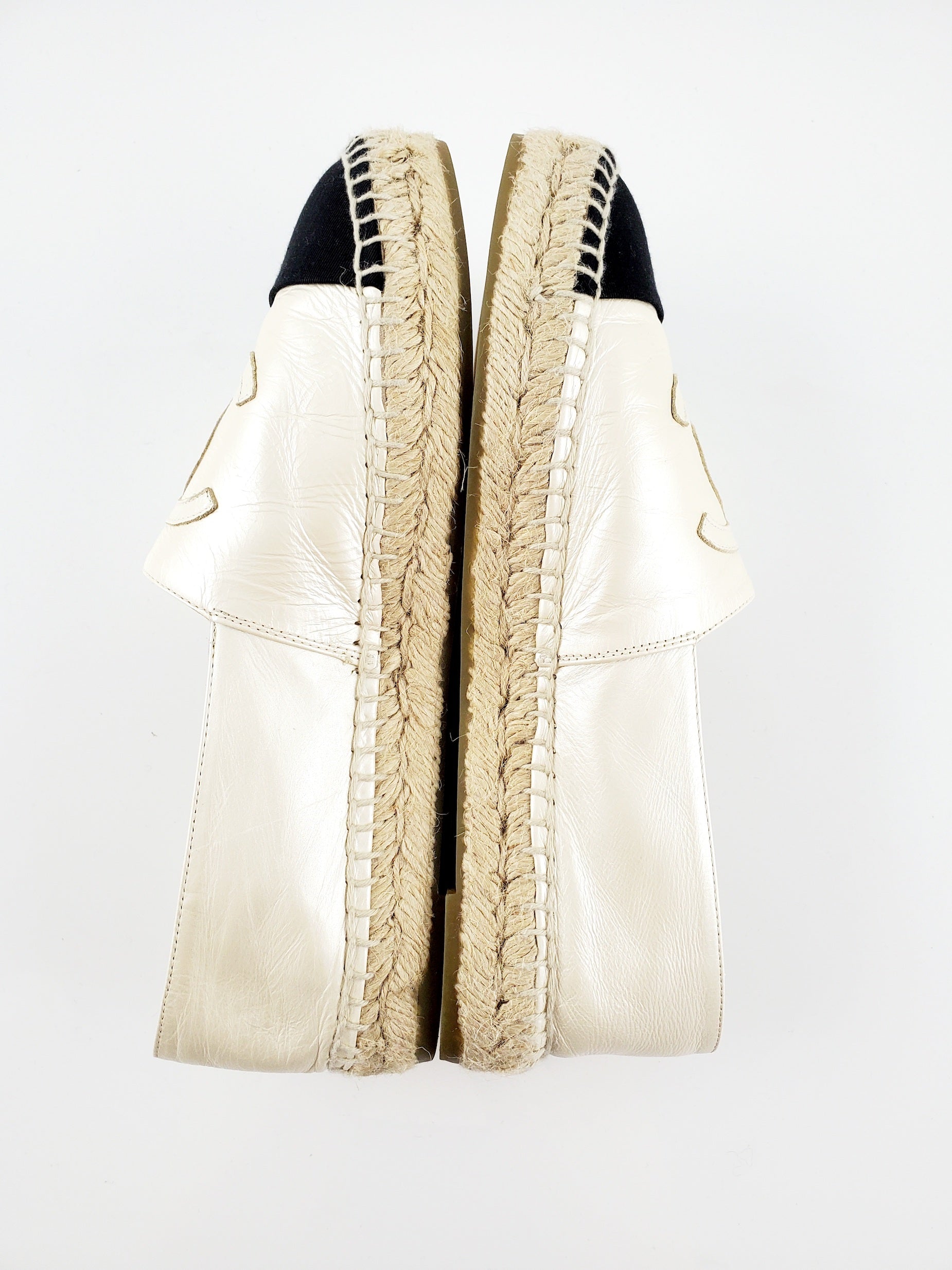CHANEL Lambskin CC Espadrilles 38