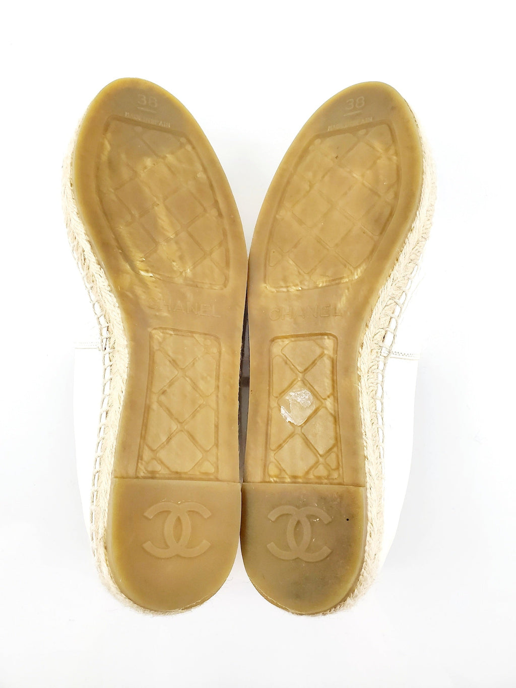 CHANEL Lambskin CC Espadrilles 38