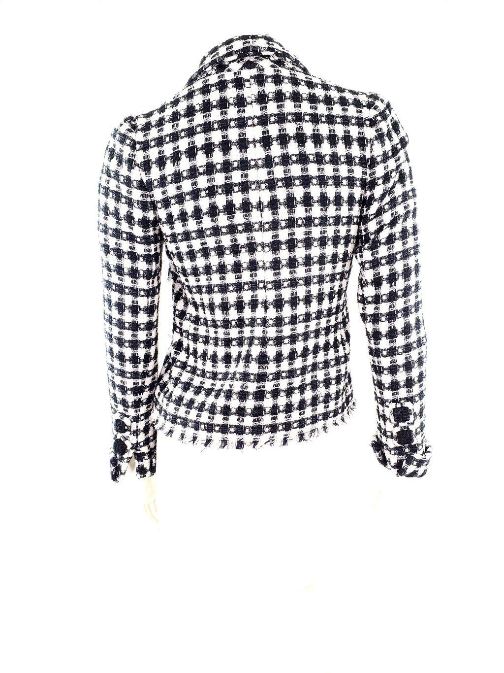 CHANEL 2006 Black White Tweed Jacket 36